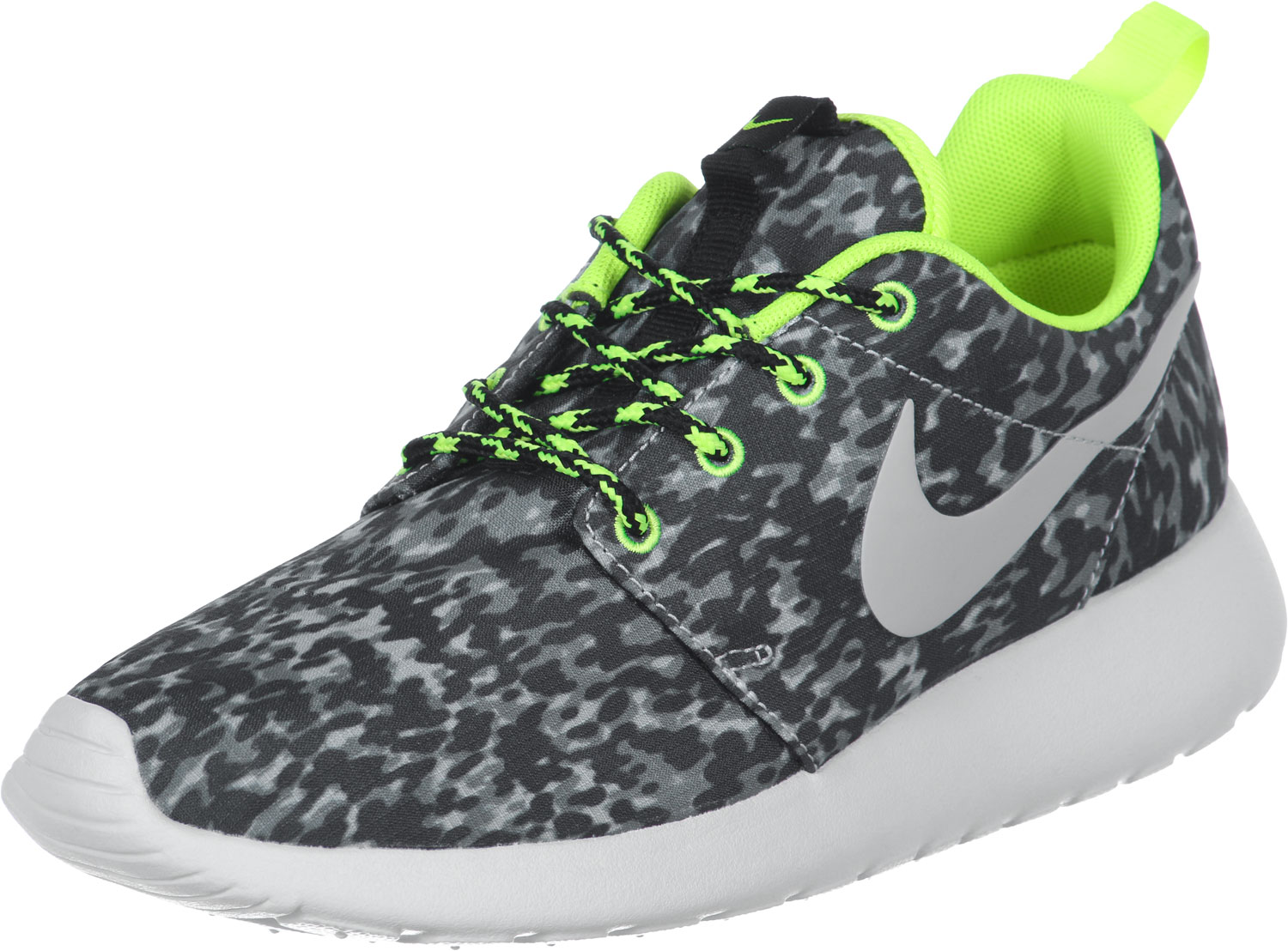 nike roshe run print gs chaussures gris, fragile Nike Roshe One Print W Chaussures Gris neon Jaune O5i816586 opération une plus grande image